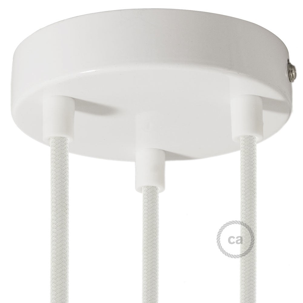 Cylindrical metal 3-hole ceiling rose kit