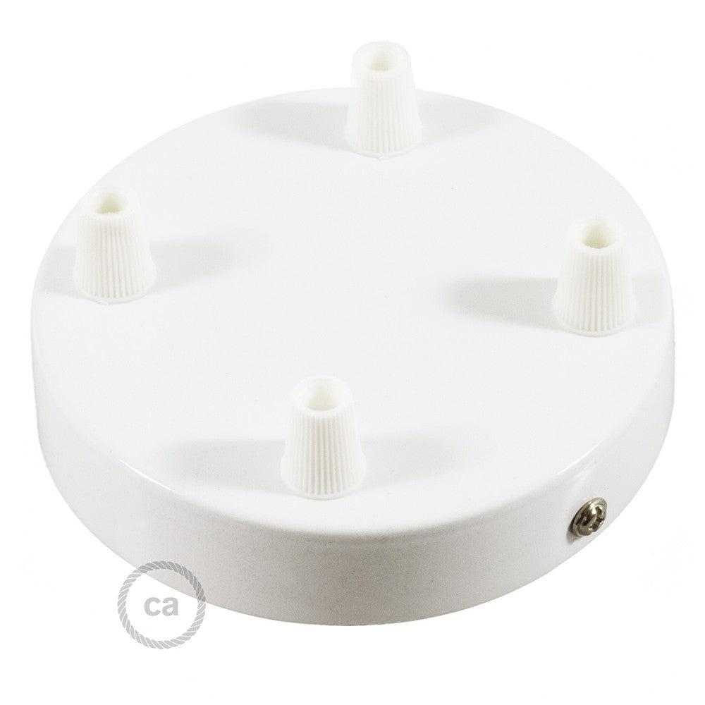 Kit de rosácea de teto cilíndrica em metal de 4 furos