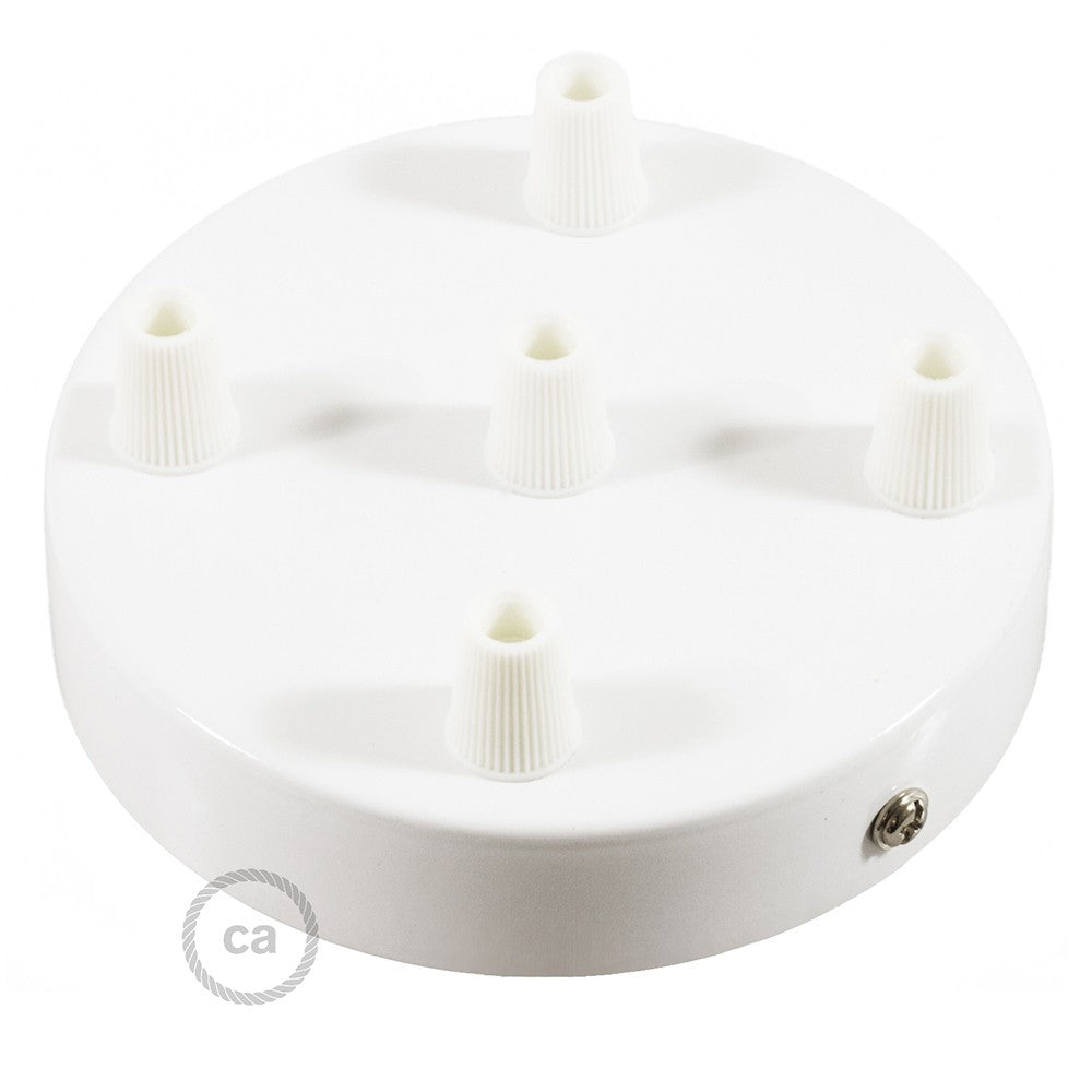 Kit de rosácea de teto cilíndrica em metal de 5 furos