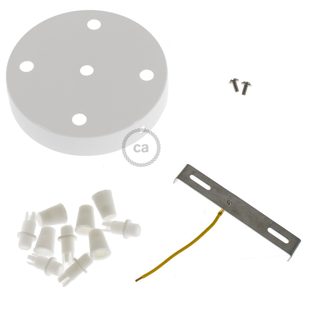 Kit de rosácea de teto cilíndrica em metal de 5 furos