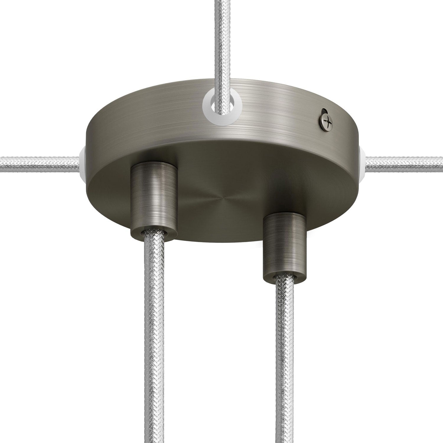 Mini cylindrical metal 2 central holes + 4 side holes ceiling rose kit