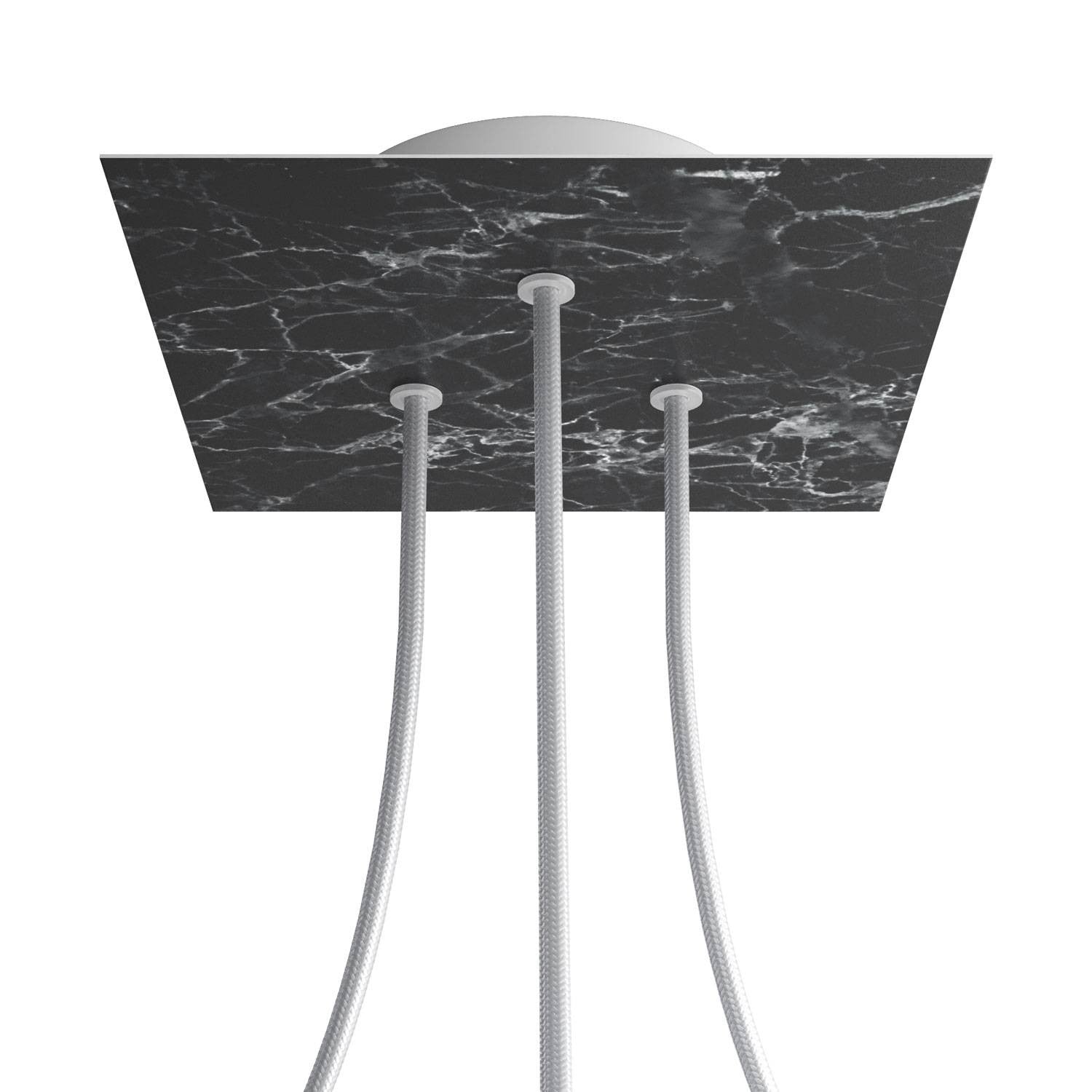 Square Rose-One 3-hole ceiling rose kit, 200 mm Cover