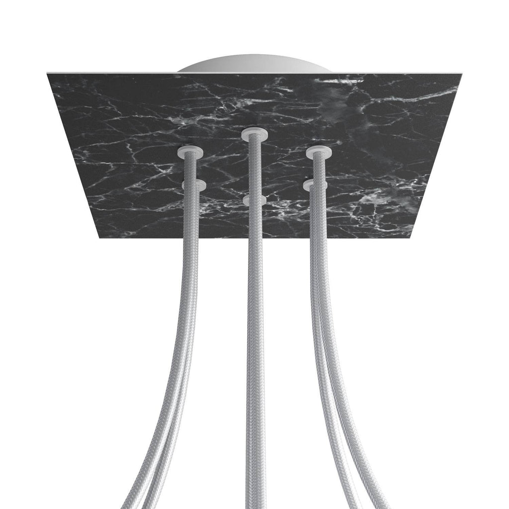 Square Rose-One 6-hole ceiling rose kit, 200 mm Cover