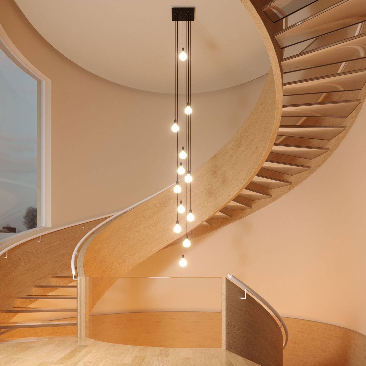 Square XXL Rose-One 12-hole ceiling rose kit 400 mm Cover