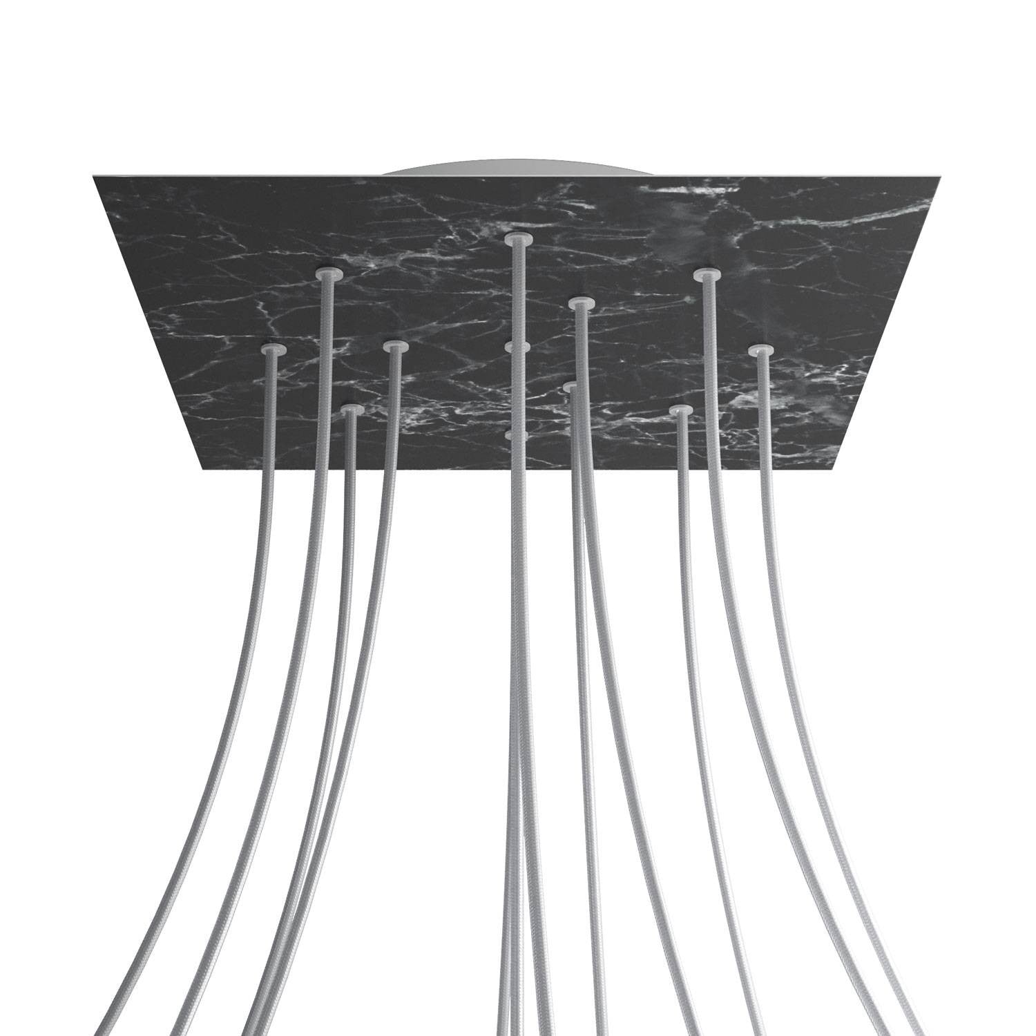 Square XXL Rose-One 12-hole ceiling rose kit, 400 mm Cover