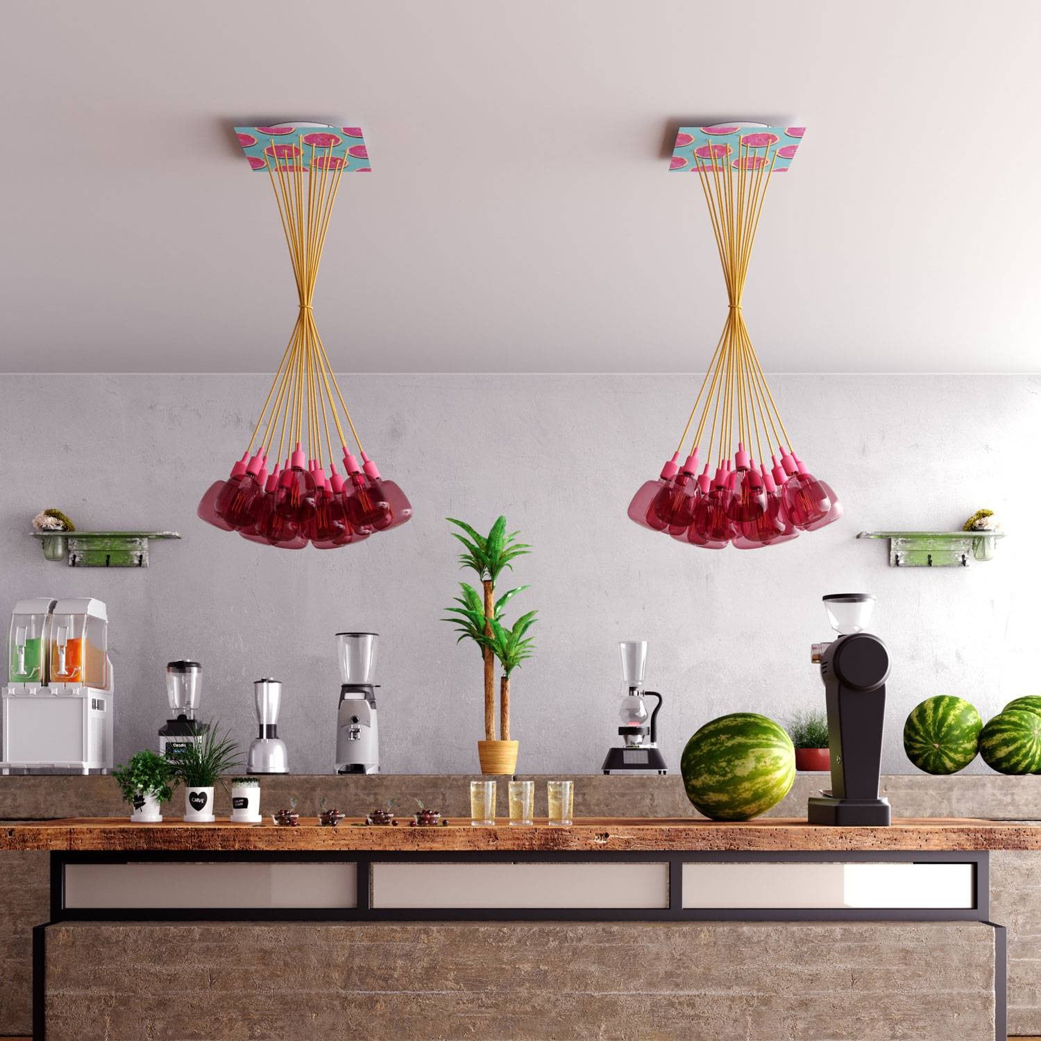 Square XXL Rose-One 14-hole ceiling rose kit 400 mm Cover