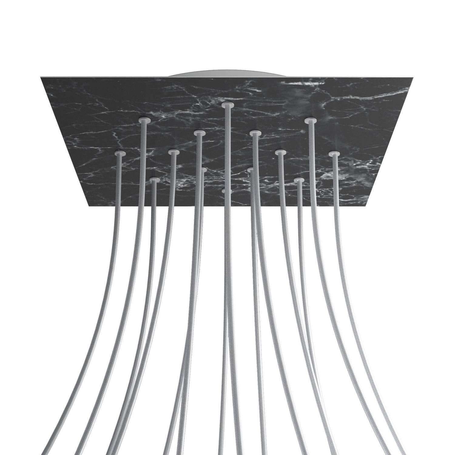 Square XXL Rose-One 14-hole ceiling rose kit, 400 mm Cover