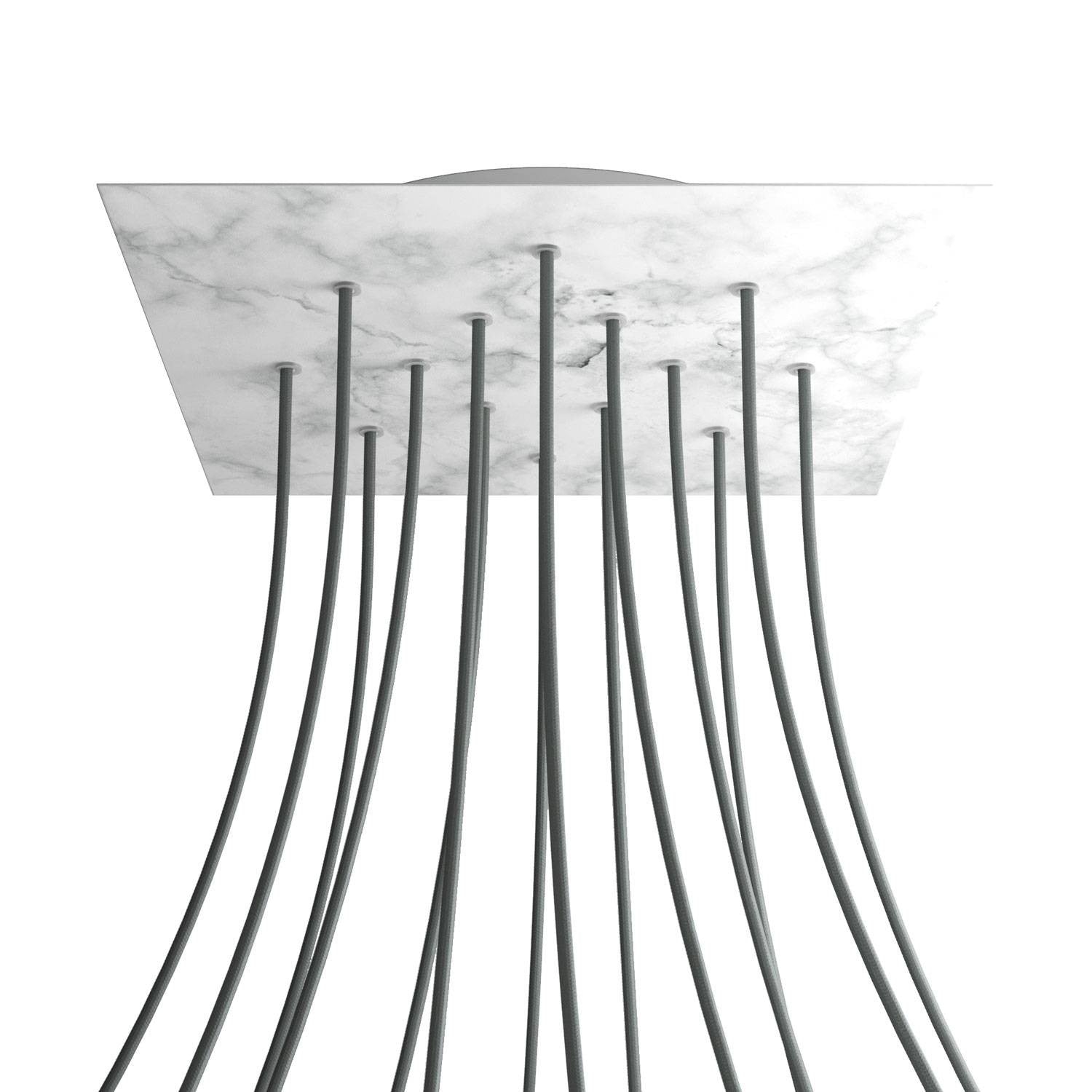 Square XXL Rose-One 14-hole ceiling rose kit, 400 mm Cover