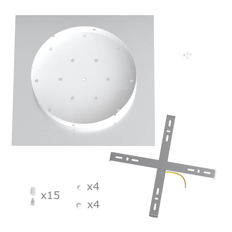 Square XXL Rose-One 15-hole ceiling rose kit 400 mm Cover