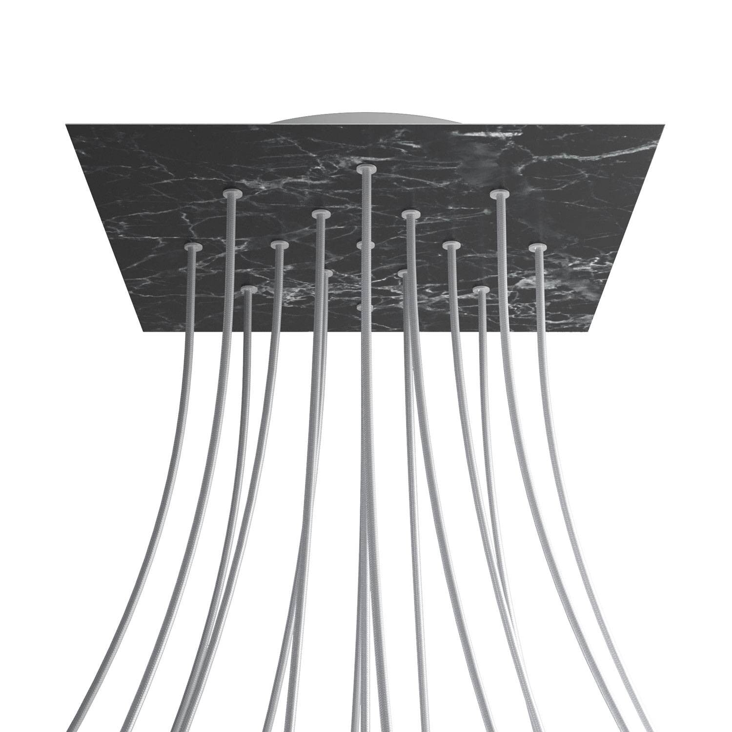 Square XXL Rose-One 15-hole ceiling rose kit, 400 mm Cover