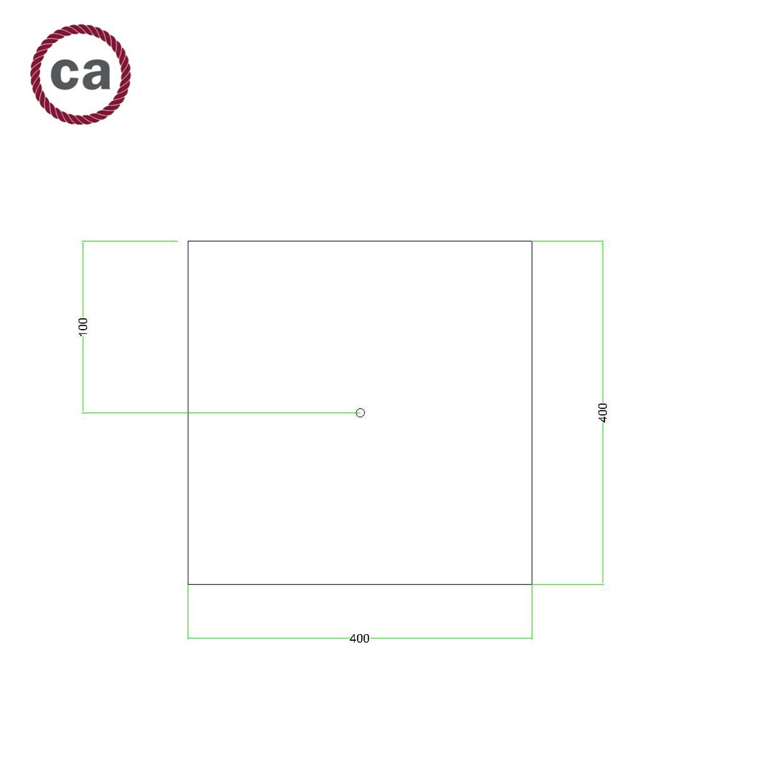 Square XXL Rose-One 1-hole ceiling rose kit 400 mm Cover