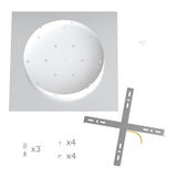 Square XXL Rose-One 3 in-line holes ceiling rose kit 400 mm Cover
