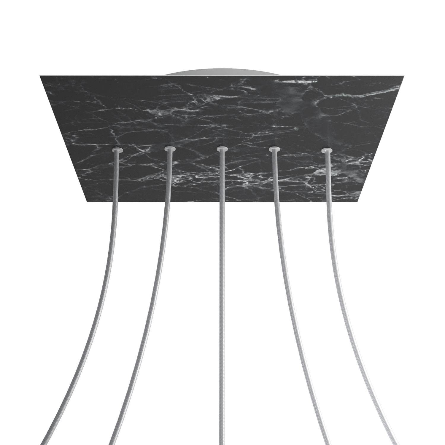 Square XXL Rose-One 5 in-line holes ceiling rose kit, 400 mm Cover