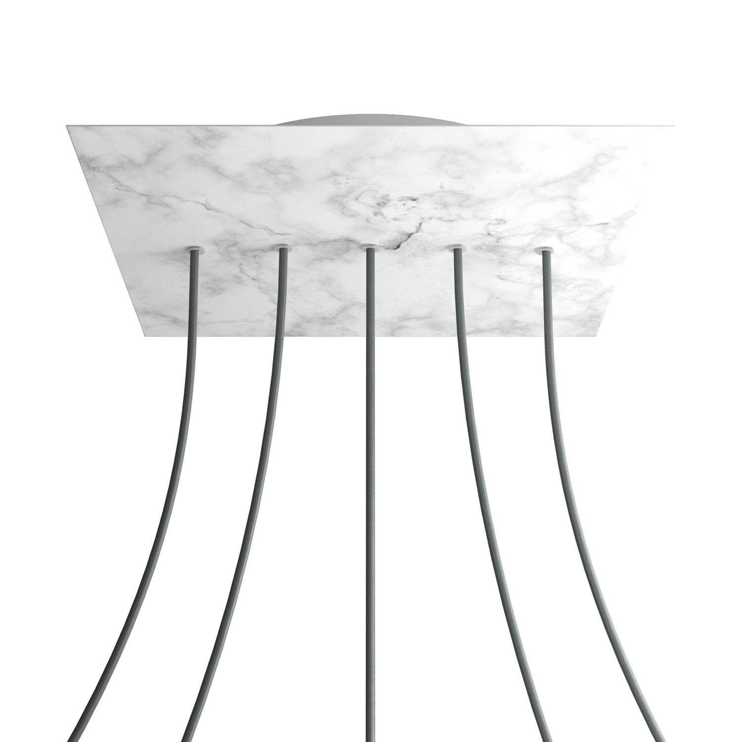 Square XXL Rose-One 5 in-line holes ceiling rose kit, 400 mm Cover