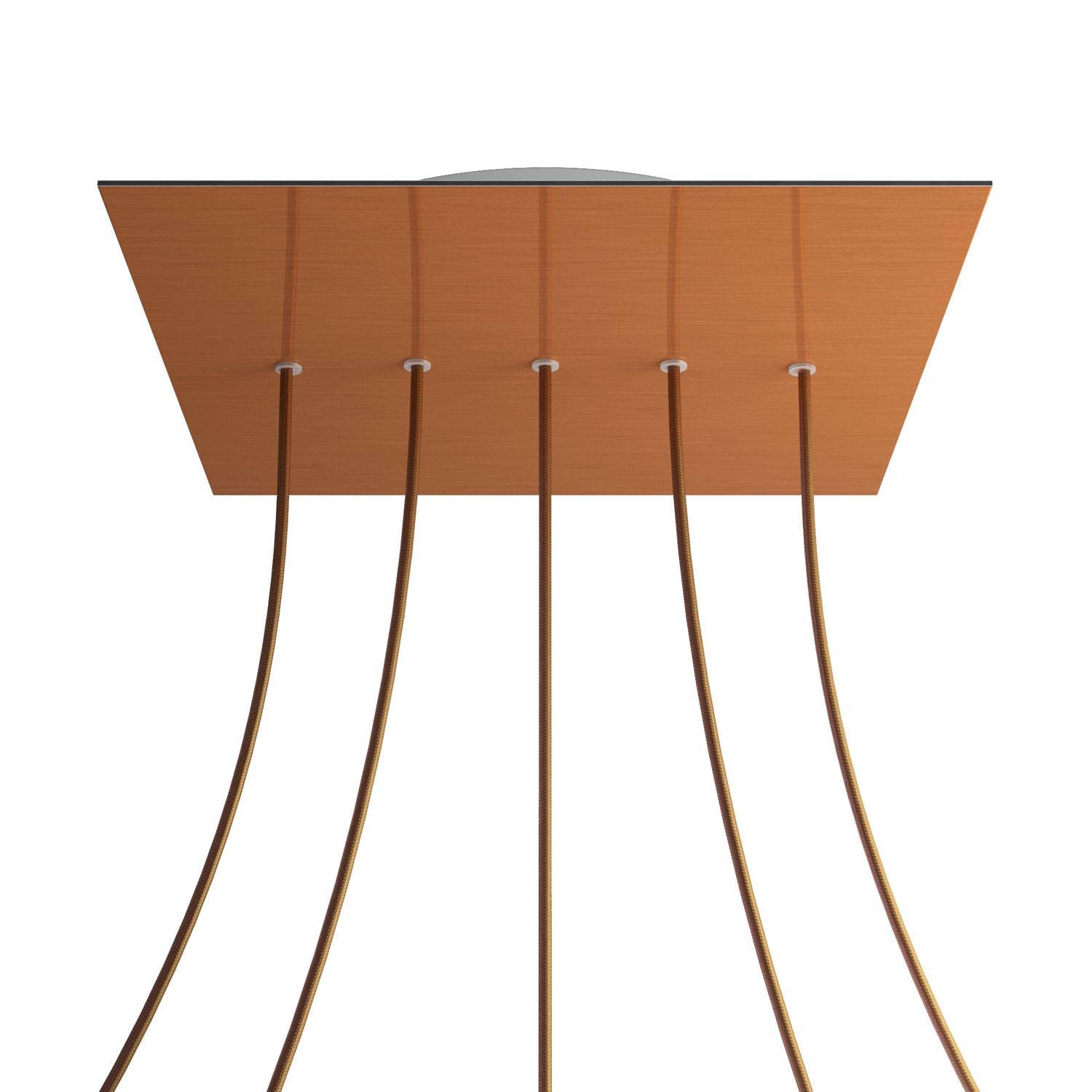 Square XXL Rose-One 5 in-line holes ceiling rose kit, 400 mm Cover