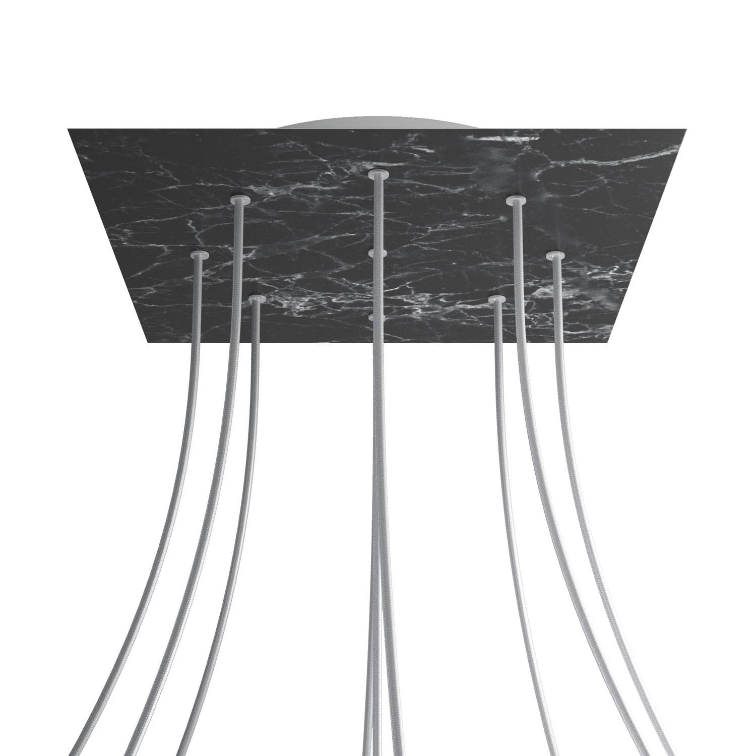 Square XXL Rose-One 9-hole ceiling rose kit, 400 mm Cover