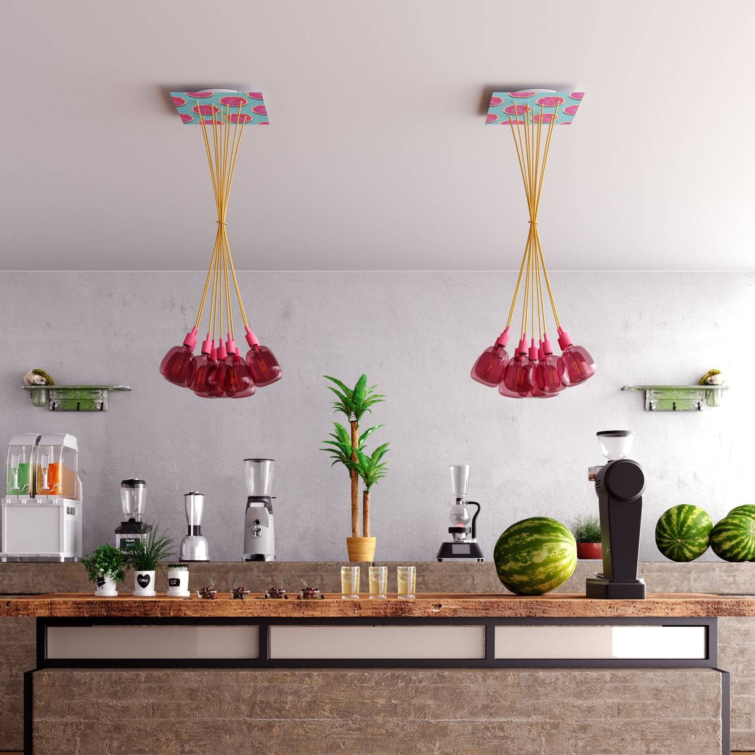 Square XXL Rose-One 9 X-shaped holes ceiling rose kit 400 mm Cover