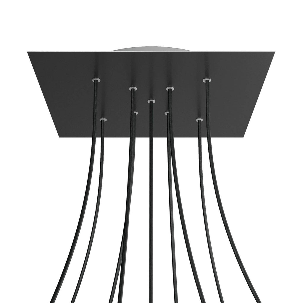 Square XXL Rose-One 9 X-shaped holes ceiling rose kit, 400 mm Cover