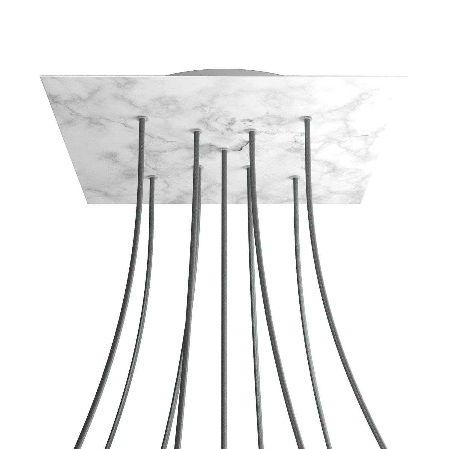 Square XXL Rose-One 9 X-shaped holes ceiling rose kit, 400 mm Cover