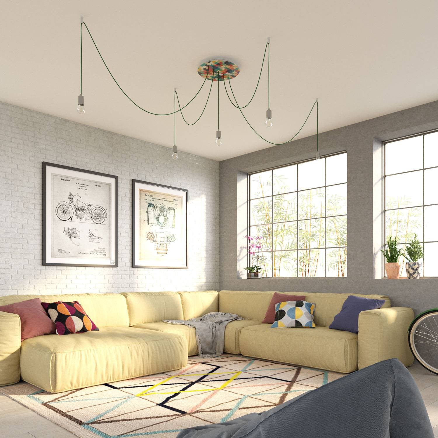 Florão Rose-One XXL com 5 furos em linha e 4 laterais 400 mm