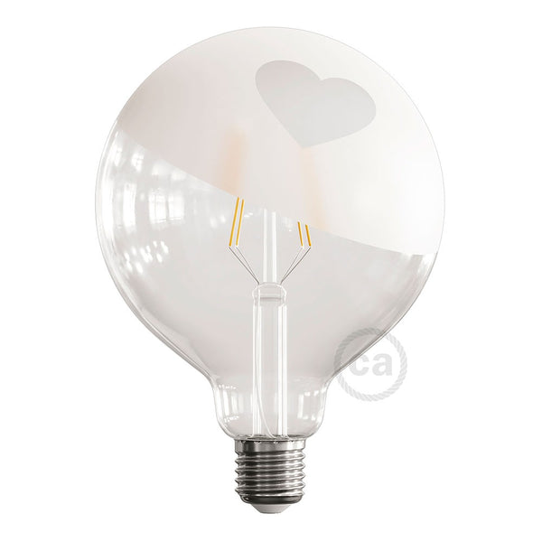 LED Light Bulb Globe G125 Curved Spiral Filament - Tattoo Lamp® Cuore 4W E27 2700K