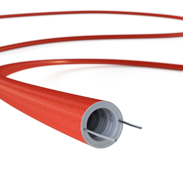Creative-Tube flexible conduit, Rayon Red RM09 fabric covering, diameter 20 mm