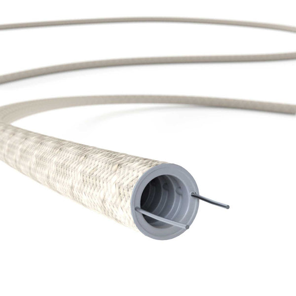 Creative-Tube flexible conduit, Neutral Natural Linen RN01 fabric covering, diameter 20 mm
