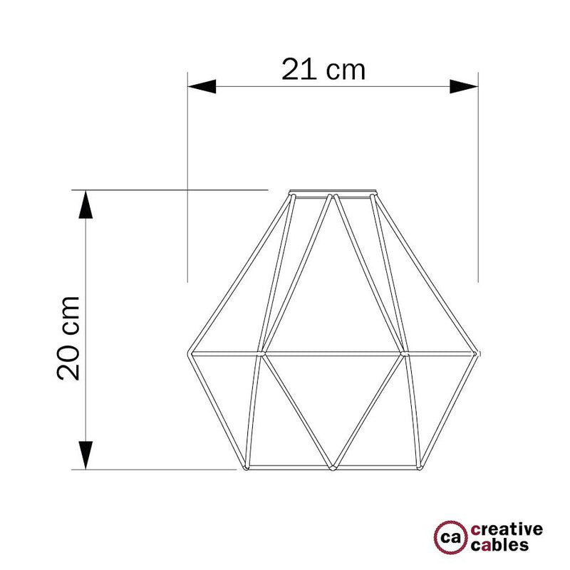 Diamond Abajur gaiola de metal com encaixe E27