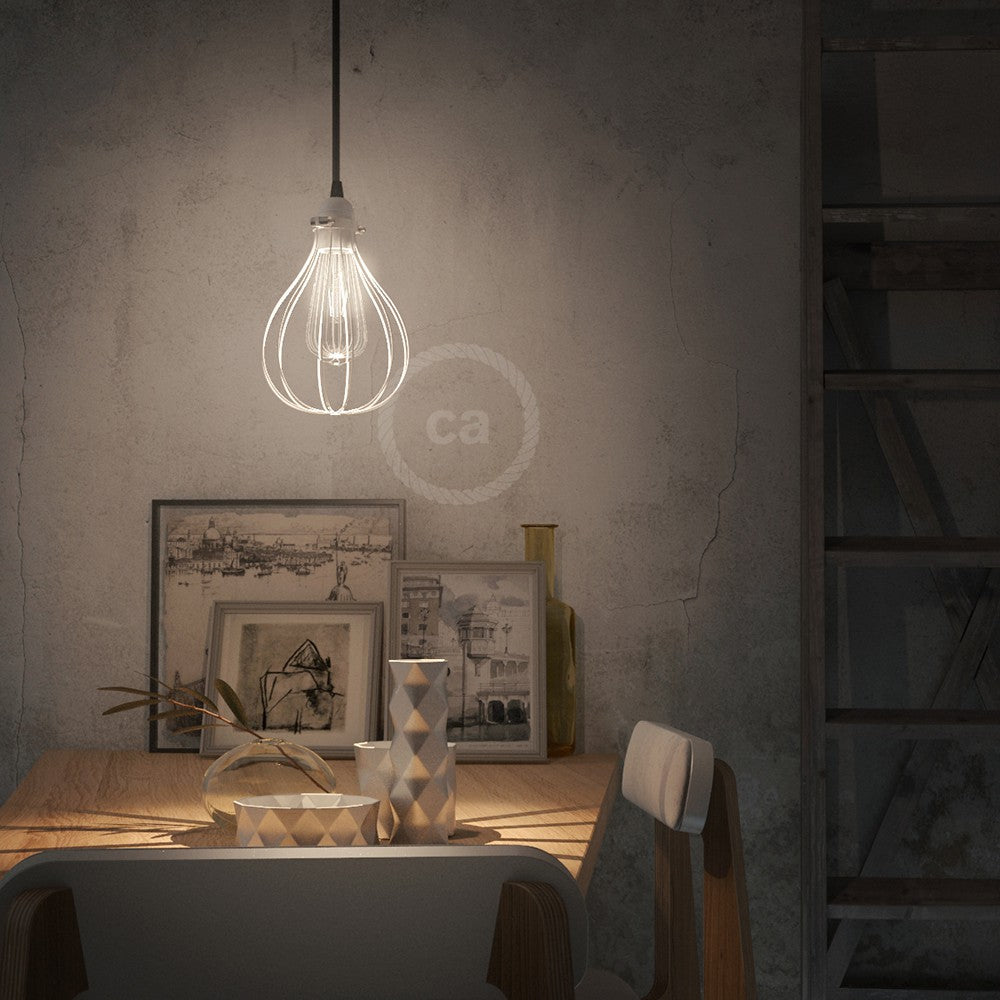 Abajur gaiola de metal Drop com fechamento de colarinho ajustável