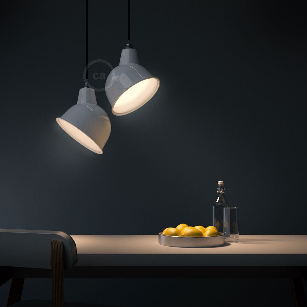 Abajur Broadway em metal polido com encaixe E27