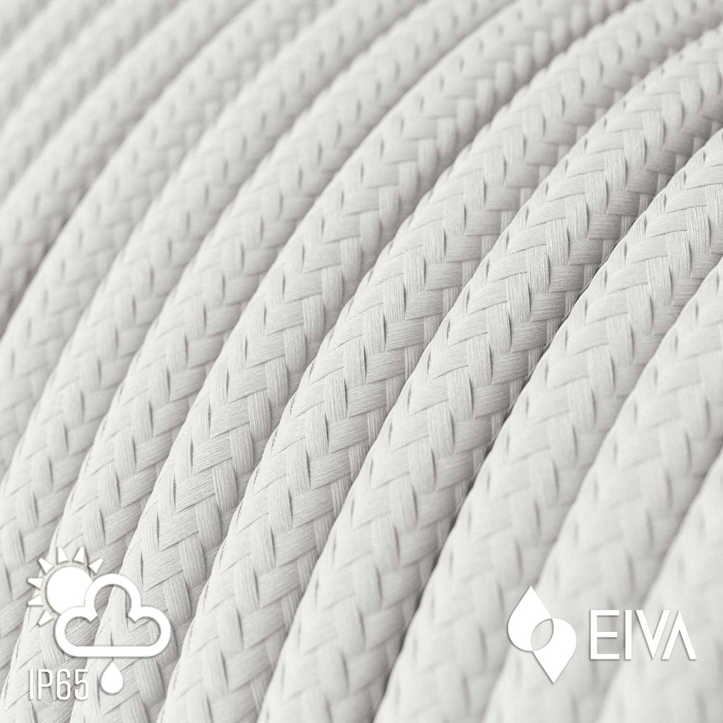 Suspensão EIVA ELEGANT com Cabo em Tecido, Abajur Ellepì, Rosácea de Teto e Casquilho em Silicone IP65 para uso exterior