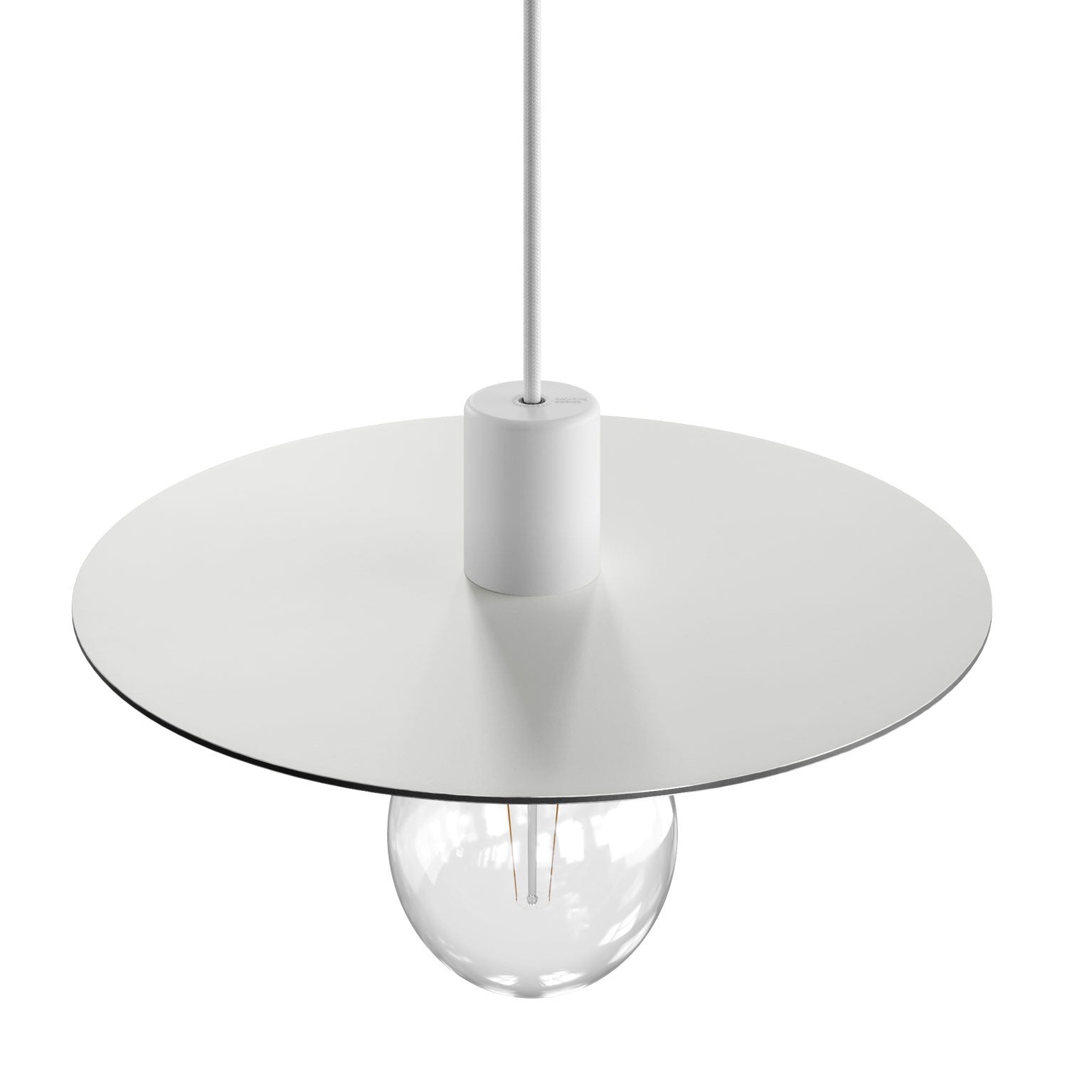 Suspensão EIVA ELEGANT com Cabo em Tecido, Abajur Ellepì, Rosácea de Teto e Casquilho em Silicone IP65 para uso exterior
