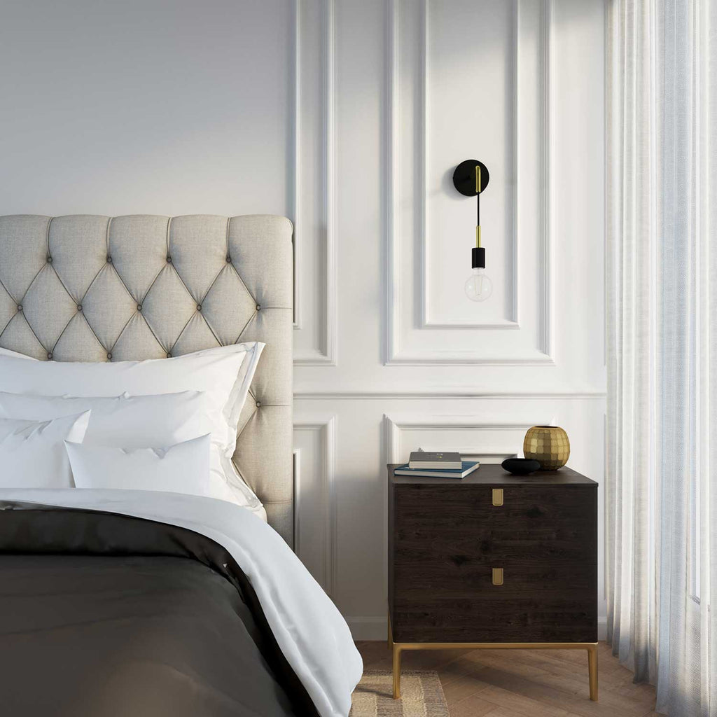 Fermaluce Glam metal wall light with bent extension and pendant lamp holder