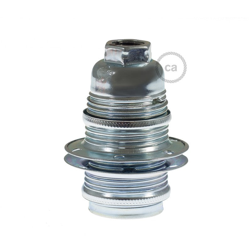 Kit de casquilho cilíndrico E14 em metal com união dupla para abajur