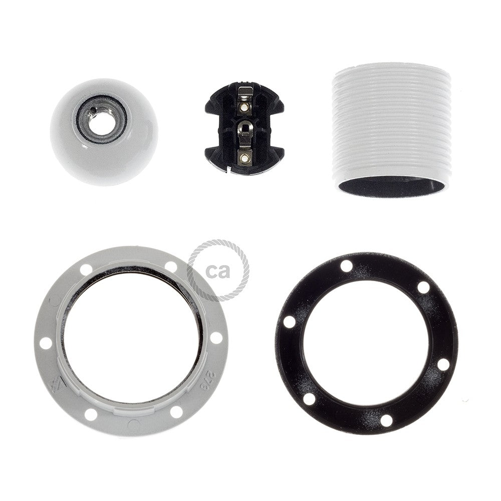 Kit de casquilho E27 em baquelite de união dupla para abajur