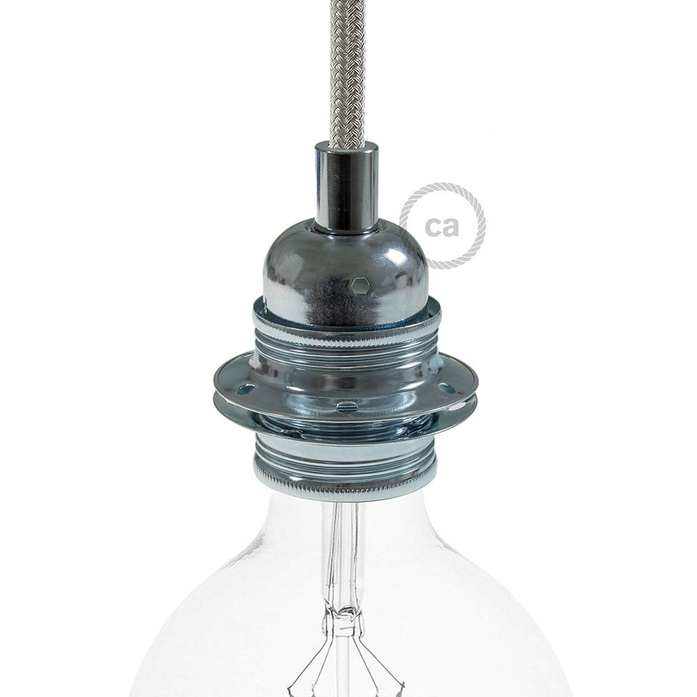 Double ferrule metal E27 lamp holder kit for lampshade