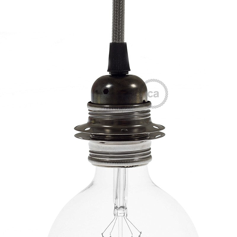 Double ferrule metal E27 lamp holder kit for lampshade