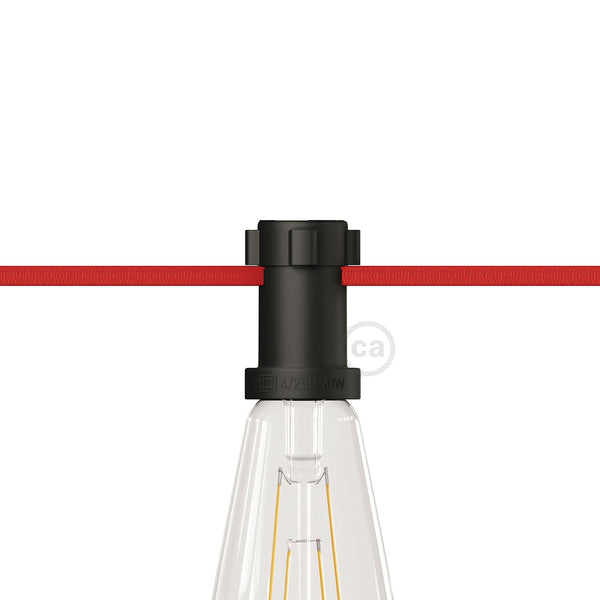 E27 black thermoplastic lamp holder for Lumet String Lights