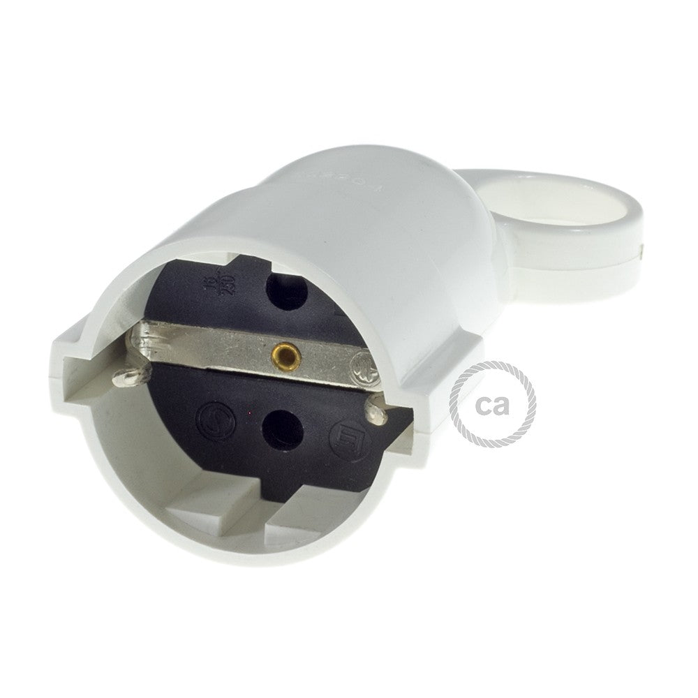 Schuko comfort 16A 250V White socket with ring