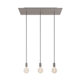 3-light pendant lamp with 675 mm rectangular XXL Rose-One, featuring fabric cable and metal finishes