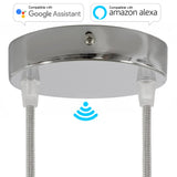 SMART cylindrical metal 2-hole ceiling rose kit - compatible with voice assistants