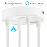 SMART cylindrical metal 4-hole ceiling rose kit - compatible with voice assistants