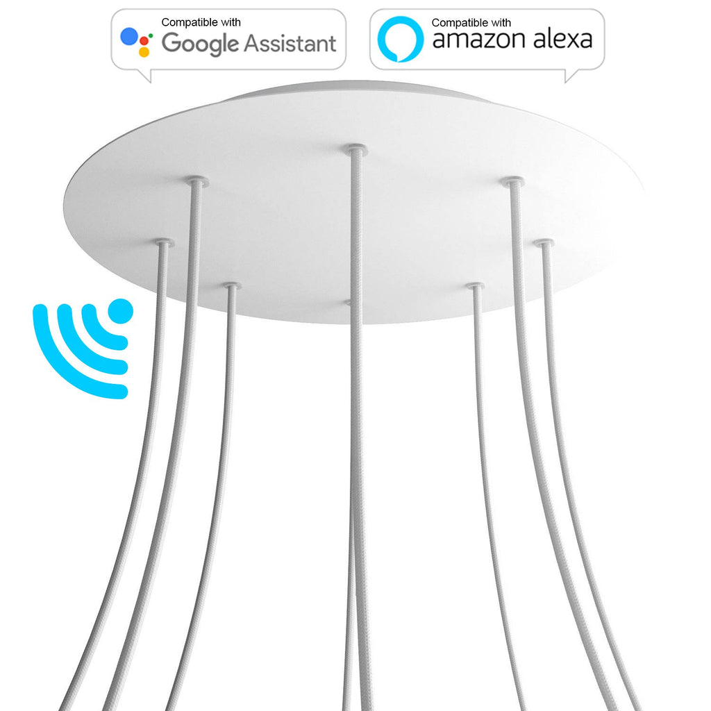 Large Round Smart ceiling rose 400 mm Cover Rose-One with 8 holes - compatible with voice assistants