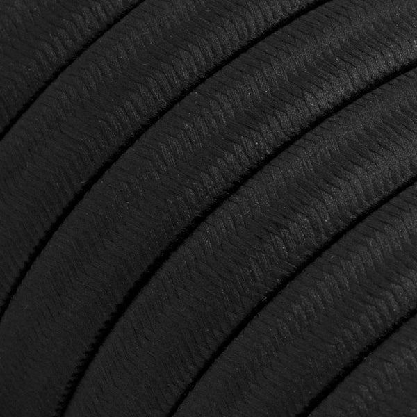 Electric cable for String Lights, covered by Rayon fabric Black CM04