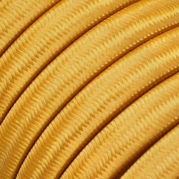 Electric cable for String Lights, covered by Rayon fabric Gold CM05