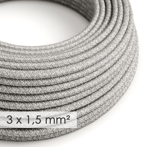 Large section electric cable 3x1,50 round - covered by Natural Grey Linen RN02