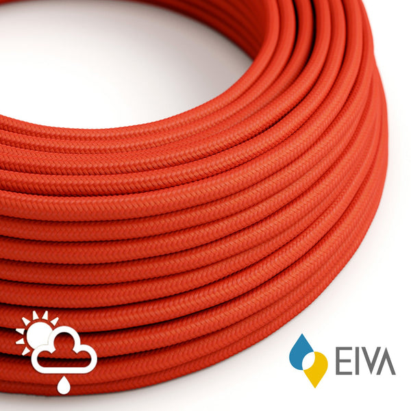 Outdoor round electric cable covered in Red Rayon SM09 -suitable for IP65 EIVA system
