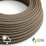 Outdoor round electric cable covered in Natural Linen SN04 Brown -suitable for IP65 EIVA system