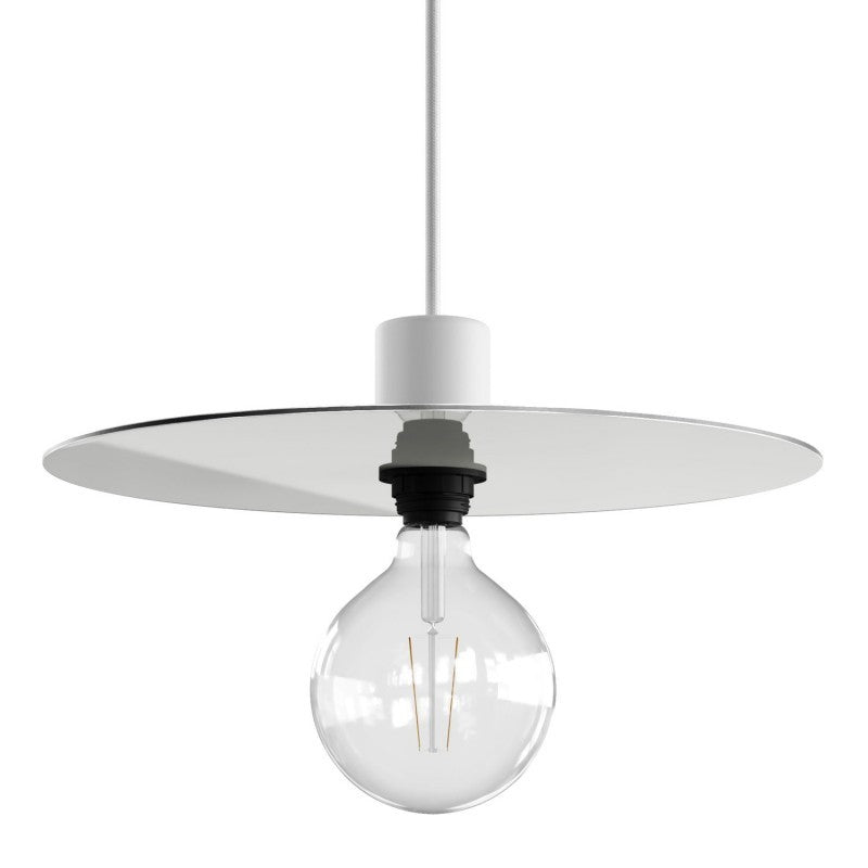 Abajur plano Ellepì extragrande em Dibond para iluminação suspensa exterior, diâmetro de 40 cm - fabricado em Itália