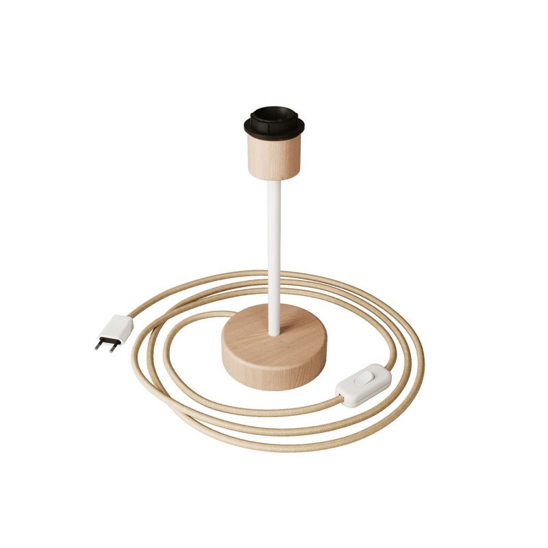 Alzaluce Wood - Candeeiro de mesa em madeira com adequação ao abajur